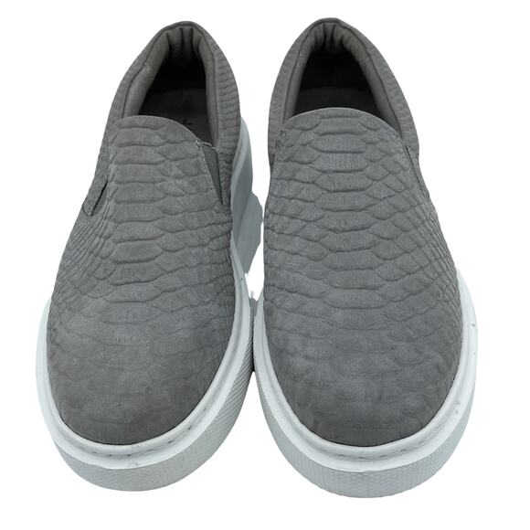 J/SLIDES Other - J Slides NYC Ariana Platform Sneakers Faux Snakeskin Croc Pattern Gray Size 8